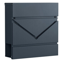 Cassetta postale - HELLOSHOP26 - Murale - Acciaio galvanizzato - Colore grigio - Con porta-giornali
