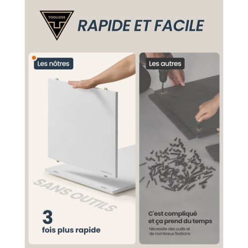 Coiffeuse - HELLOSHOP26 - Modèle avec étagère - Blanc - Montage rapide - 6 tiroirs 1