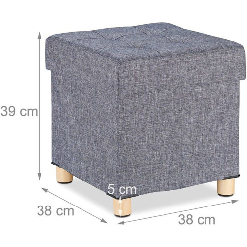 Hocker-Truhe mit Stauraum grau 13_0002754