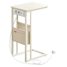 Mesa de apoio - HELLOSHOP26 - 30x40x62 cm - Multiplique integrada - Saco de armazenamento - Branco creme