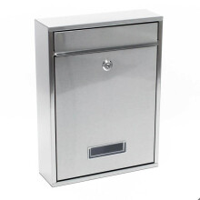 Buzón de diseño, buzón de pared de acero inoxidable plateado 16_0000058