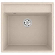 Fregadero de cocina con agujero de desagüe granito beige 02_0004371