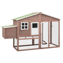 Poulailler avec nichoir 191 x 67 x 117 cm bois de sapin massif moka et
