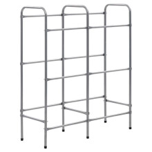 Mensola per 6 scatole 96 x 33 x 116 cm acciaio argentato 02_0000643
