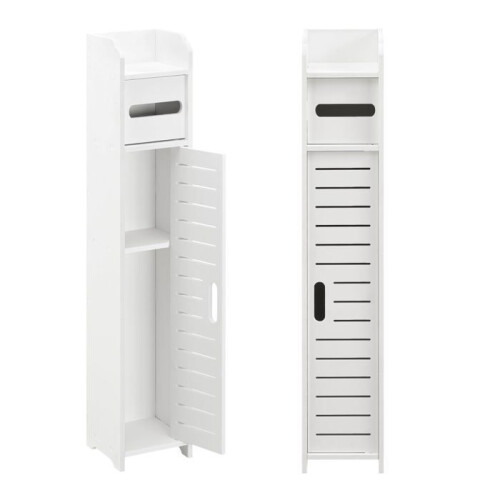 Badmeubel - HELLOSHOP26 - Moderne kast - Composiethout - Wit - 80x15x15 cm 1