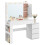Coiffeuse - HELLOSHOP26 - Miroir avec éclairage LED - 5 tiroirs - Multiprise intégrée - Design contemporain 1