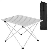 Tavolo da campeggio da giardino in alluminio con borsa da trasporto 56 x 46 cm