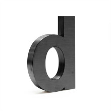 Placa número da casa "c" arial antracite 3D 15cm aço fino resistente às intempéries