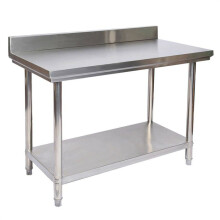 Table de travail acier inoxydable avec rebord de protection 120 x 60 x 85 cm