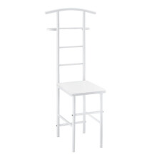 Valet de chambre porte vetements avec cintre et porte pantalons metal MDF 107 cm blanc