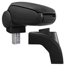 Apoyabrazos central para Volkswagen Golf 6, Scirocco con compartimento acolchado de textil negro 03_0000724