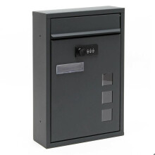 Buzón de diseño de pared con cerradura de combinación de acero galvanizado antracita 16_0000067