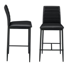 Set van 2 barstoelen met stalen poten, synthetische zitting en hoogte