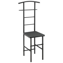 Valet de chambre porte vetements de nuit solide en metal MDF 107 cm noir gris