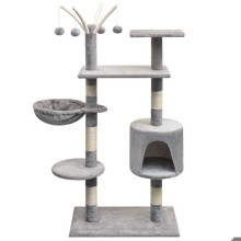 Katboom krabpaal niche speelgoed dieren pluche van sisal 125 cm grijs 3702185