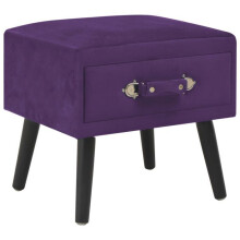 Mesa de noite cabeceira cómoda armário móvel quarto roxo escuro 40x35x40 cm veludo 1402063