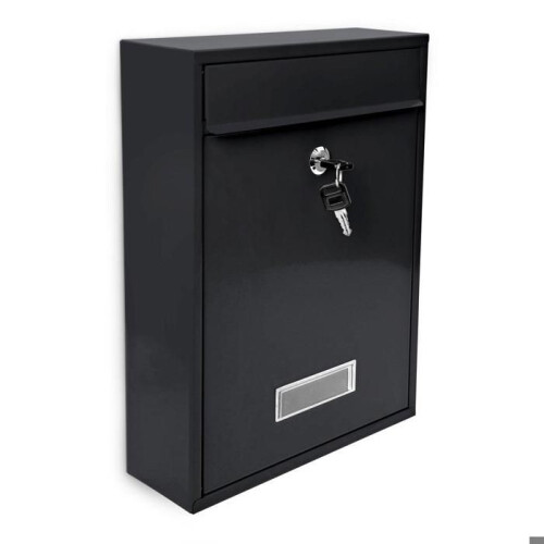 Cassetta postale design contemporaneo murale nera giardino esterno 1013003