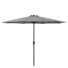 Parasol da giardino in poliestere Acciaio diametro 300 cm grigio 03_0005910