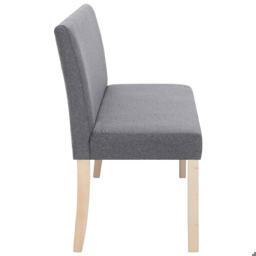 Sitzbank Pouf Hocker Möbel Bank 139,5 cm hellgrau Polyester 3002101 2