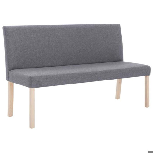 Sitzbank Pouf Hocker Möbel Bank 139,5 cm hellgrau Polyester 3002101