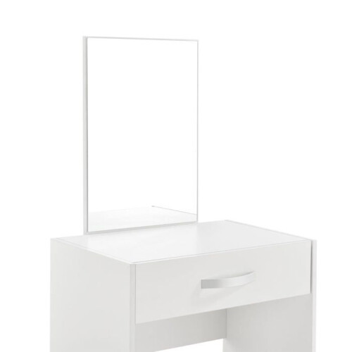Coiffeuse avec miroir tiroir tabouret commode de coiffure 132 cm blanc 03_0005019 2