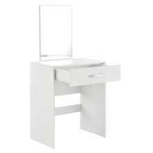 Coiffeuse avec miroir tiroir tabouret commode de coiffure 132 cm blanc 03_0005019