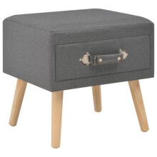 Mesa de noite, criado-mudo, cômoda, armário, móvel de quarto, cinza escuro, 40x35x40 cm, tecido, 1402148