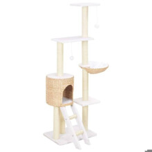 Kruiperige sisal kattenboom met speeltoestel voor huisdieren, beige 3702224