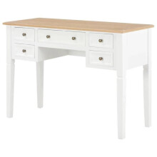 Mesa de escritório móvel de trabalho em informática de madeira branca 109,5 cm 0502114