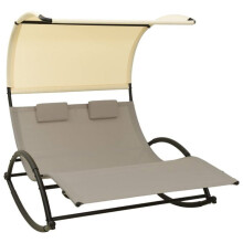 Transat chaise longue, bain de soleil, lit de jardin, terrasse, meuble de extérieur, doble 139 x