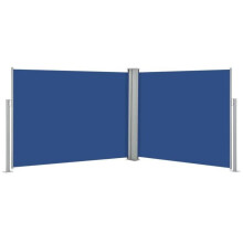 Toldo retrátil - HELLOSHOP26 - 140 x 1000 cm - Azul - Resistente aos UV - Acessórios inclusos