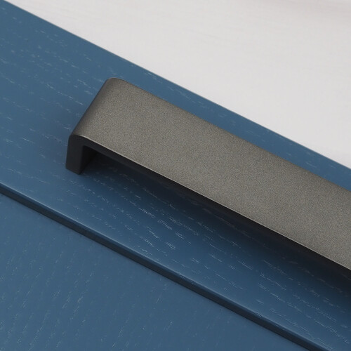 (128mm Handle) Dark Grey Cabinet Handles Square D-Bar 128-288mm 2