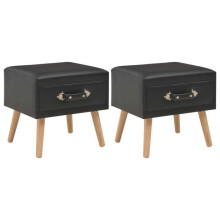 Mesa de noite, cabeceira, cômoda, armário, móvel de quarto 2 pcs preto 40x35x40 cm sintético 1402080