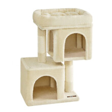 Albero per gatti - HELLOSHOP26 - 67 cm - Beige - Per gattini fino a 3 kg - Compatto e stabile