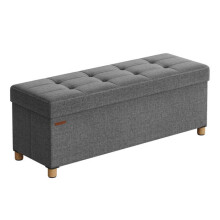 Opbergpoef - HELLOSHOP26 - Vouwbank - Donkergrijs - 112L - 300 kg draagvermogen