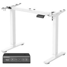Escrivaninha elétrica ajustável em altura, estrutura de mesa para trabalho sentado-em-pe, suporte de mesa sem tampo.
