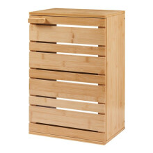 Wandregal - HELLOSHOP26 - 50 x 33 x 20 cm - Naturbambus - Einfache Montage - Badezimmer