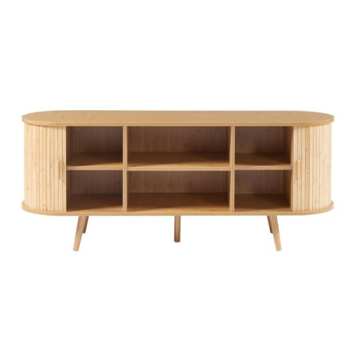 Buffet - HELLOSHOP26 - 140 x 40 x 56 cm - MDF e bambu - Móvel de sala - Estilo atemporal 2