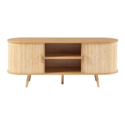 Buffet - HELLOSHOP26 - 140 x 40 x 56 cm - MDF e bambu - Móvel de sala - Estilo atemporal 1