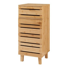 Badkamerkast - HELLOSHOP26 - 75 x 33 x 30 cm - Natuurlijk bamboe - Eenvoudige montage - Eigentijds ontwerp