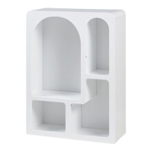 Bibliothèque - HELLOSHOP26 - 80 x 60 x 24 cm - Blanc - 4 étagères ouvertes - Intemporelle