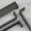 (128mm Handle) Dark Grey Cabinet Handles Square D-Bar 128-288mm 13