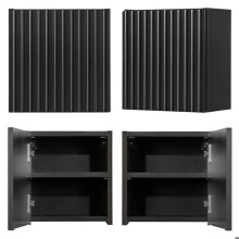 Wandregal - HELLOSHOP26 - 30 x 30 x 19 cm - Schwarz - MDF - Softclose