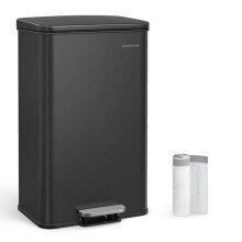 Poubelle de cuisine 34,8 x 32,1 x 55,7 cm à pédale 40 litres en acier
