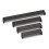 (128mm Handle) Dark Grey Cabinet Handles Square D-Bar 128-288mm 17