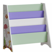 Biblioteca per bambini 60 x 62 x 28 cm bianco verde viola 03_0008992