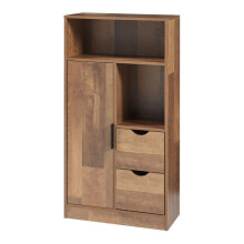 Badkamerkast - HELLOSHOP26 - 100 x 50 x 25 cm - 2 planken - 2 lades - Zwart