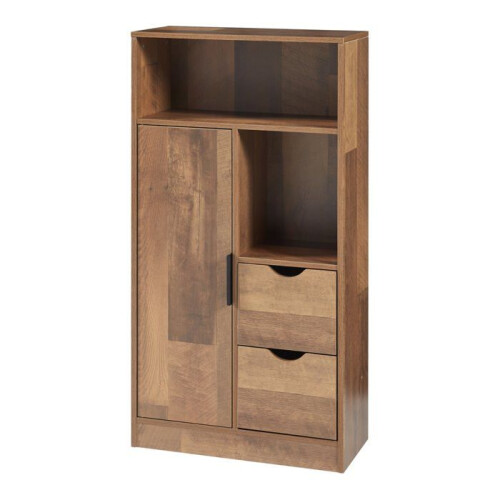 Mobile da bagno - HELLOSHOP26 - 100 x 50 x 25 cm - 2 ripiani - 2 cassetti - Nero