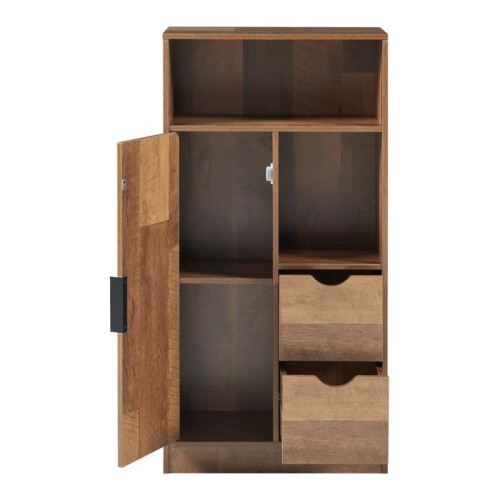 Mobile da bagno - HELLOSHOP26 - 100 x 50 x 25 cm - 2 ripiani - 2 cassetti - Nero 2