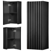 Wandschrank - HELLOSHOP26 - NEWPORT-56 - Schwarz - 20 x 57 x 19 cm - Softclose